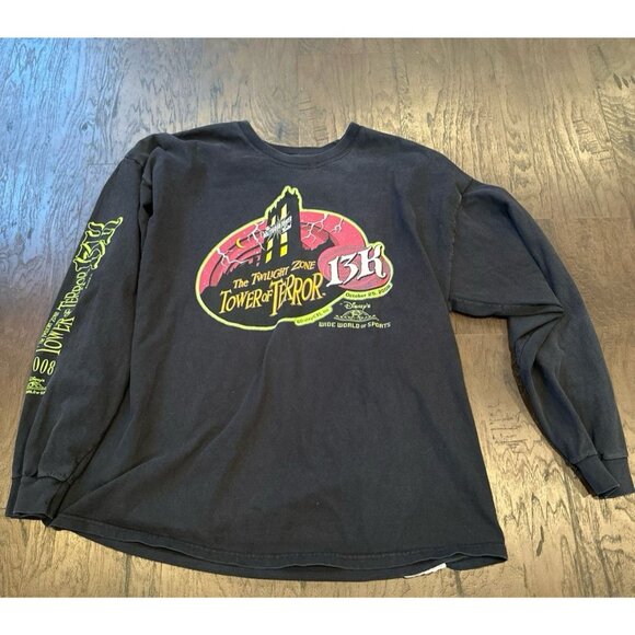 Disney Men's Black Medium Twilight Zone Tower of Terror 13K long sleeve - Picture 1 of 6